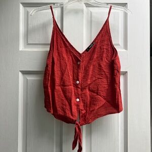 SHEIN Rust Orange Crop Tie front tank top M